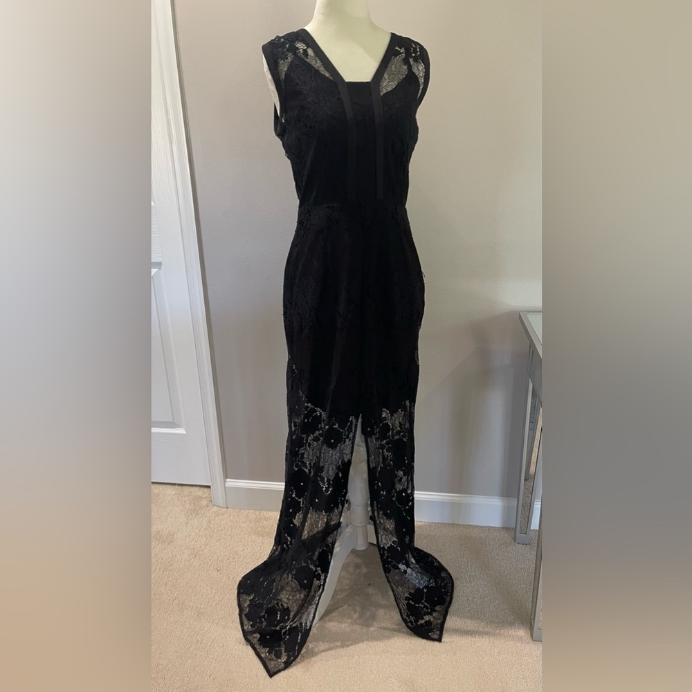 NWT Adelyn Rae Black Lace Illusion Maxi new medium